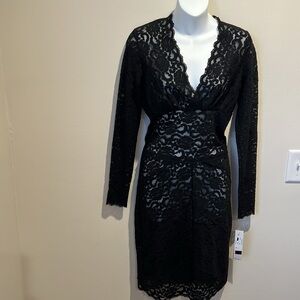 Nicole Miller *Rare* Vintage Gold Label Black Stretch Lace Dress (Size: P) NWT